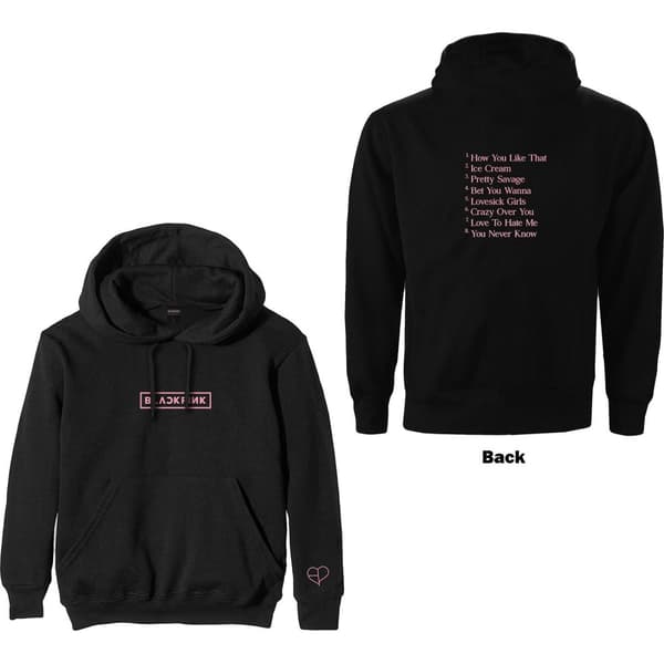 BlackPink Unisex Pullover Hoodie: The Album Tracklist (Back Print) (XX-Large)
