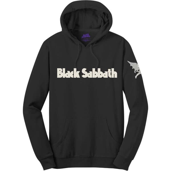 Black Sabbath Unisex Pullover Hoodie: Logo & Daemon (Applique) (Medium)