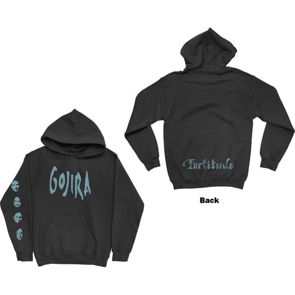 Gojira Unisex Pullover Hoodie: Fortitude Faces (Back & Sleeve Print) (Medium)