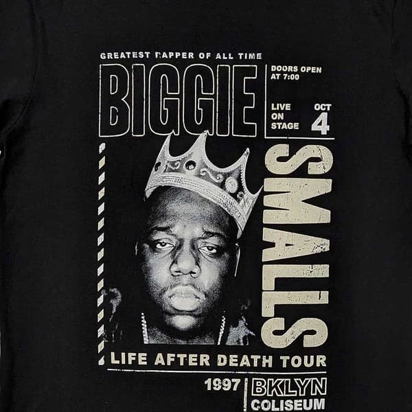 Biggie Smalls T Shirt Life After Death Tour Official Unisex Black