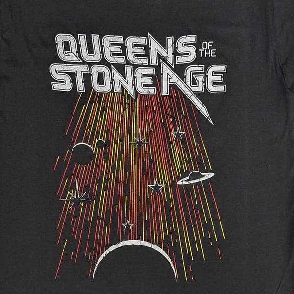 Queens Of The Stone Age T Shirt Meteor Shower Official Unisex Charcoal Grey