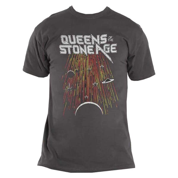 Queens Of The Stone Age T Shirt Meteor Shower Official Unisex Charcoal Grey