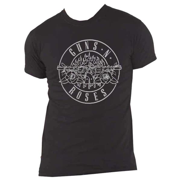 Guns N' Roses T Shirt Classic Bullet Mono Band Logo Official Unisex Black