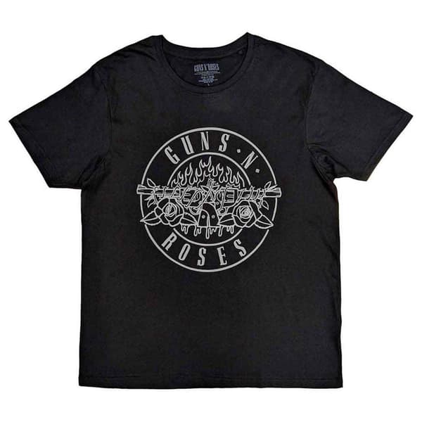 Guns N' Roses T Shirt Classic Bullet Mono Band Logo Official Unisex Black
