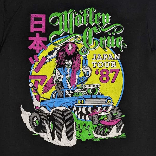 Motley Crue T Shirt Girls Girls Girls Japanese Tour 87 Official Unisex Black