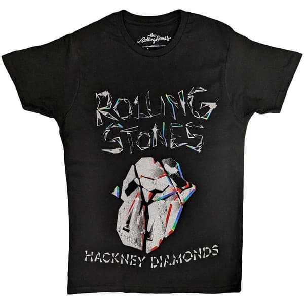 The Rolling Stones Unisex T-Shirt: Hackney Diamonds Faded Logo (Large)