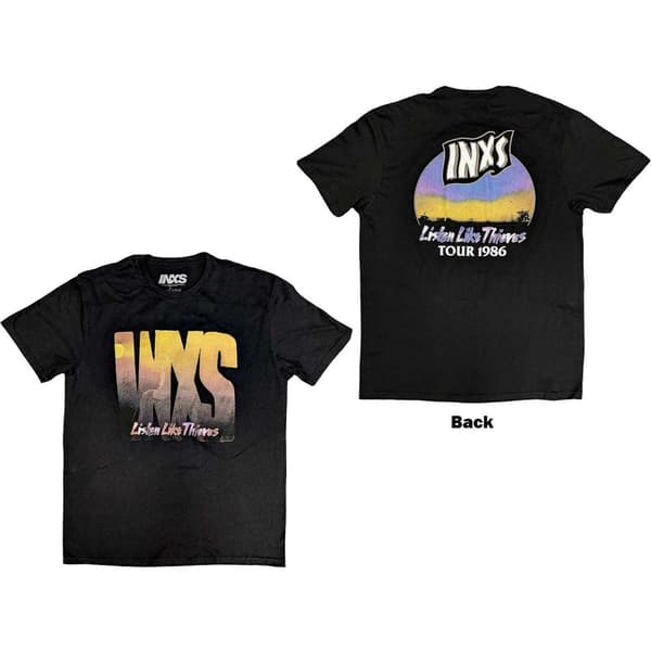INXS Unisex T-Shirt: Listen Like Thieves Tour (Back Print) (Medium)