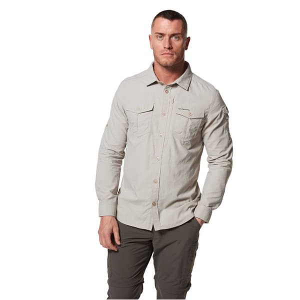 Craghoppers Lang Ærmet Skjorte Nosilife Adventure Ii Beige 2XL Mand