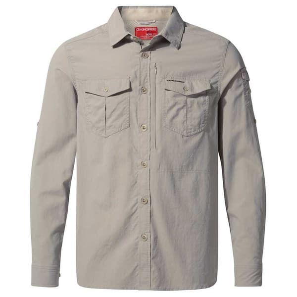 Craghoppers Lang Ærmet Skjorte Nosilife Adventure Ii Beige 2XL Mand