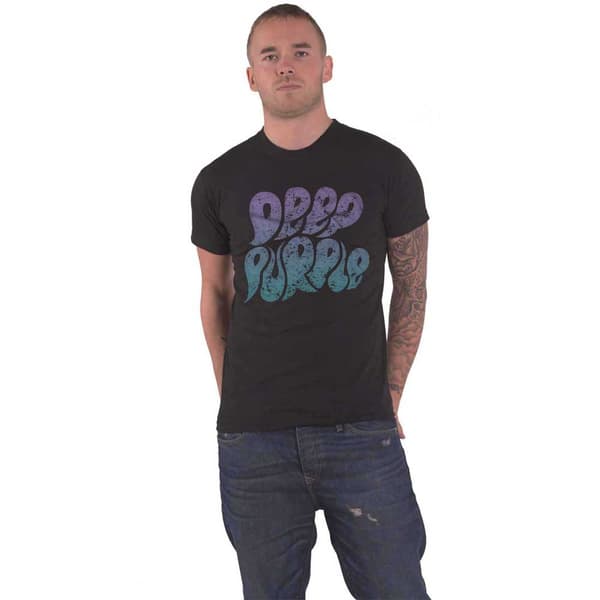 Deep Purple T Shirt Bubble Band Logo Official Unisex Black