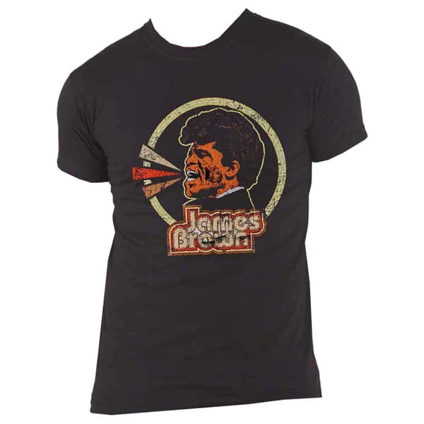 James Brown T Shirt Circle and Logo Official Unisex Black