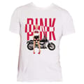Miniatyrbild 4 av 4: Pink T Shirt Motorbike Logo Official Unisex White