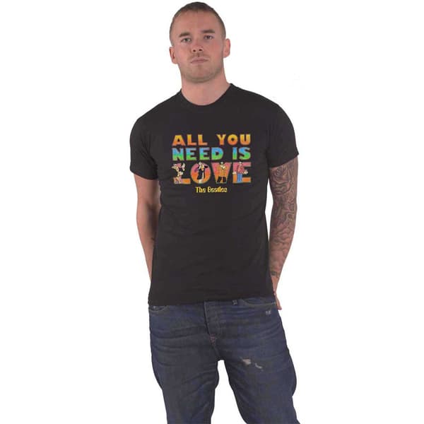 The Beatles T Shirt Yellow Submarine All You Need Is Love Stacked Official