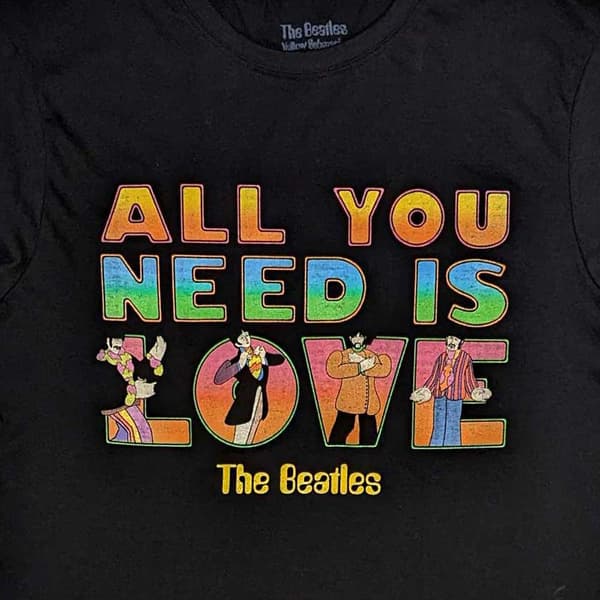 The Beatles T Shirt Yellow Submarine All You Need Is Love Stacked Official