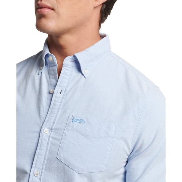 Superdry Lang ærmet Skjorte Cotton Oxford Blå L Mand