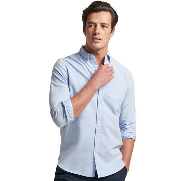 Superdry Långärmad Tröja Cotton Oxford Blå L Man