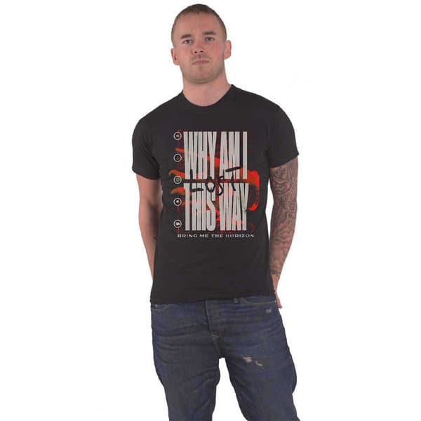 Bring Me The Horizon T Shirt Why Am I This Way Band Logo Official Mens Black Black M