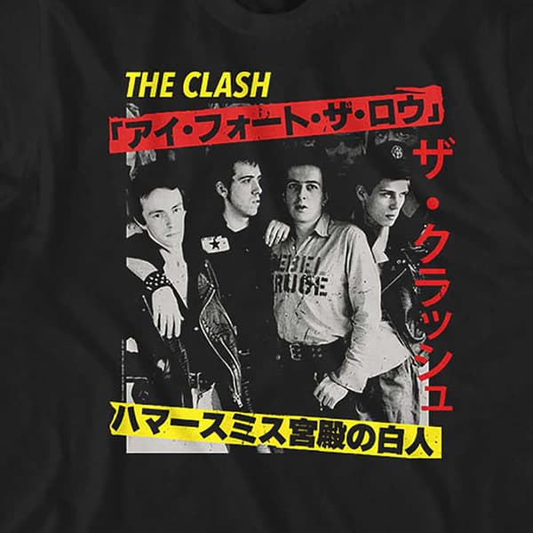 The Clash T Shirt Kanji Band Logo Official Mens Black