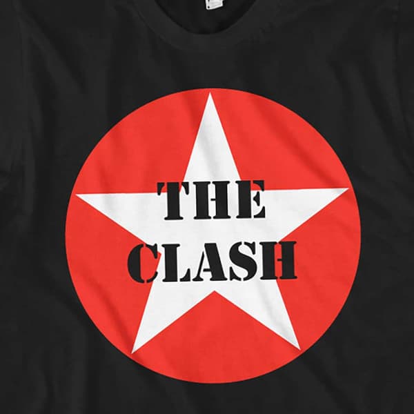 The Clash T Shirt Star Badge Logo Official Mens Black