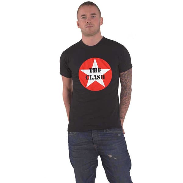 The Clash T Shirt Star Badge Logo Official Mens Black