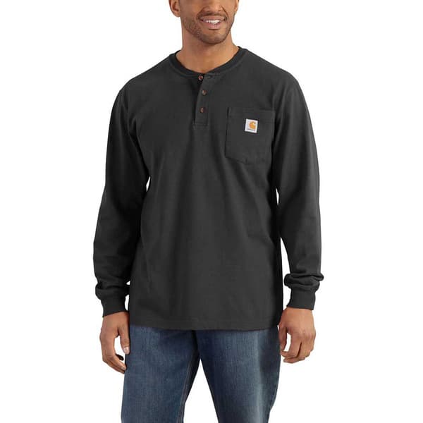 Carhartt Langærmet T-shirt Med Løs Pasform Pocket Henley Grå M