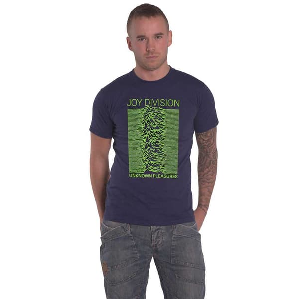 Joy Division T Shirt Unknown Pleasures FP Official Unisex Navy Blue