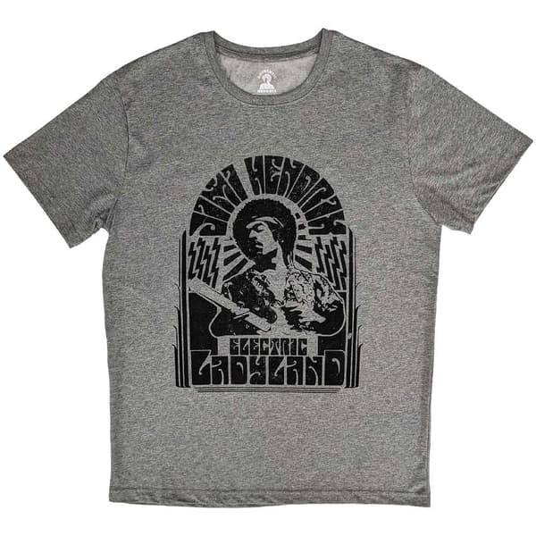 Jimi Hendrix T Shirt Electric Ladyland Mono Logo Official Unisex Grey