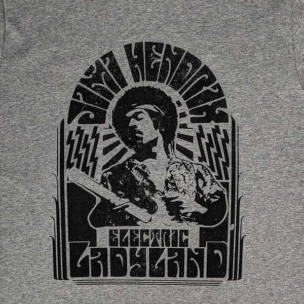 Jimi Hendrix T Shirt Electric Ladyland Mono Logo Official Unisex Grey