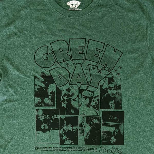 Green Day T Shirt Dookie Frames Band Logo Official Mens Green
