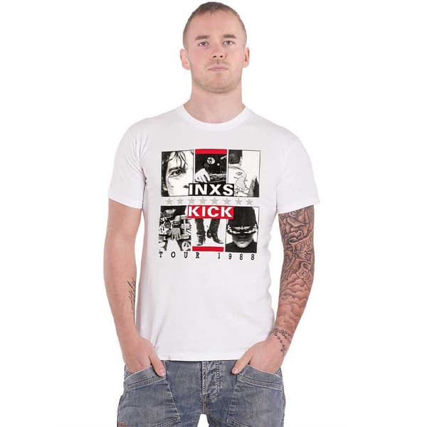 INXS T Shirt KICK Tour 1988 Official Mens White White S
