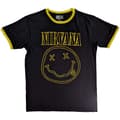 Miniatyrbild 4 av 4: Nirvana Ringer T Shirt Outline Grunge Face Official Unisex Black