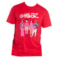 Miniatyrbild 4 av 4: Gorillaz T Shirt Cracker Island Standing Group Official Mens Red