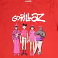 Miniatyrbild 3 av 4: Gorillaz T Shirt Cracker Island Standing Group Official Mens Red