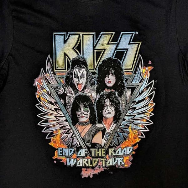 KISS T Shirt End Of The Road Wings Official Mens Black