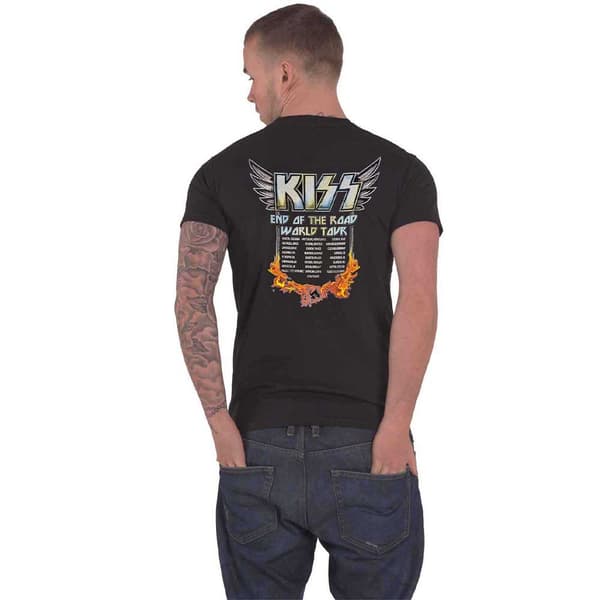 KISS T Shirt End Of The Road Wings Official Mens Black