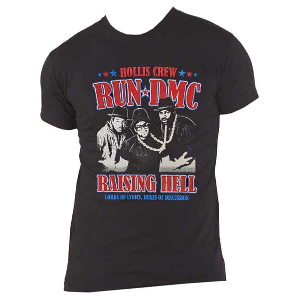 Run DMC T Shirt Raising Hell Americana Official Mens Black