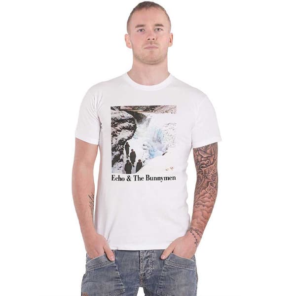Echo & The Bunnymen T Shirt Porcupine Band Logo Official Mens White White S