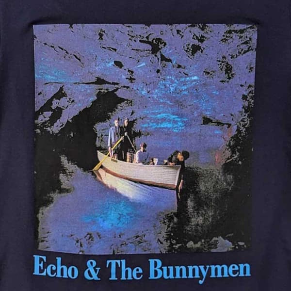 Echo & The Bunnymen T Shirt Ocean Rain Band Logo Official Mens Navy Blue