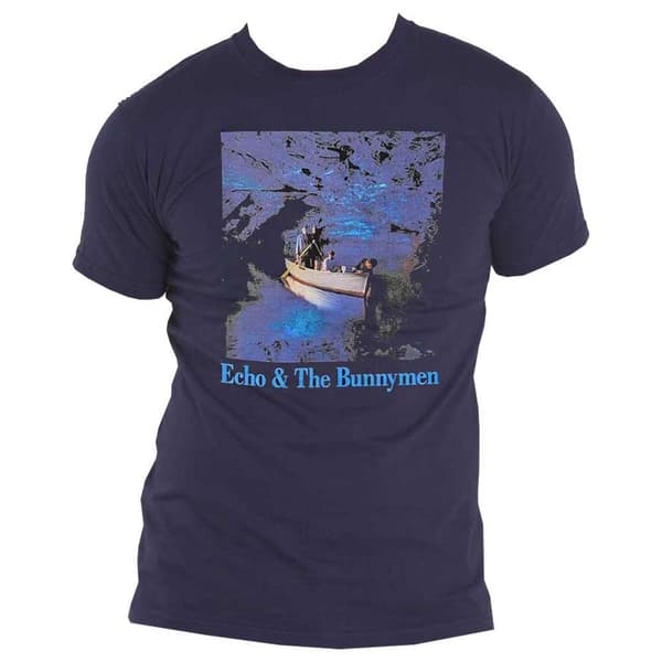 Echo & The Bunnymen T Shirt Ocean Rain Band Logo Official Mens Navy Blue