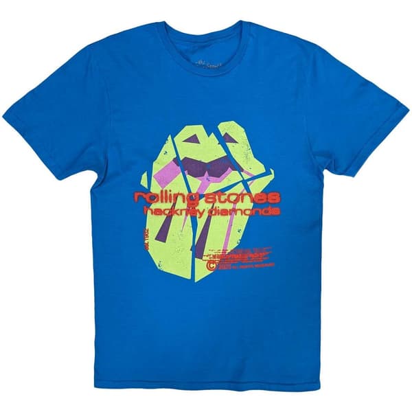 The Rolling Stones Unisex T-Shirt: Hackney Diamonds Neon Tongue (Large)