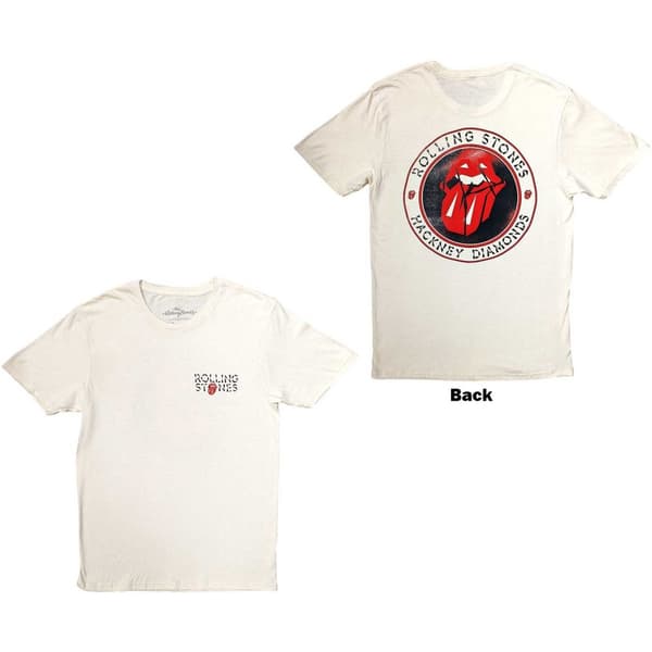 The Rolling Stones Unisex T-Shirt: Hackney Diamonds Circle Label (Back Print) (Small)
