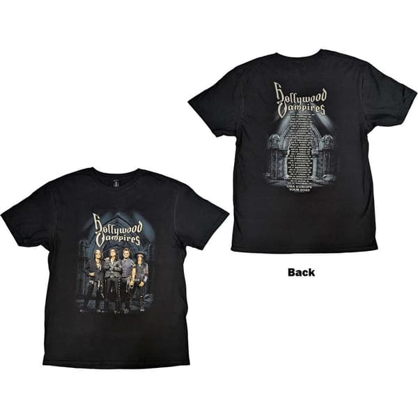 Hollywood Vampires Unisex T-Shirt: Graveyard (Back Print) (Large)