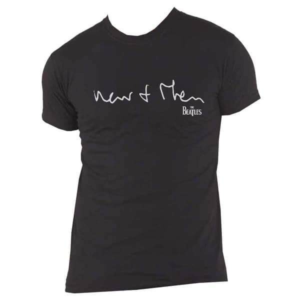 The Beatles T Shirt Now & Then Handwritten Official Mens Black