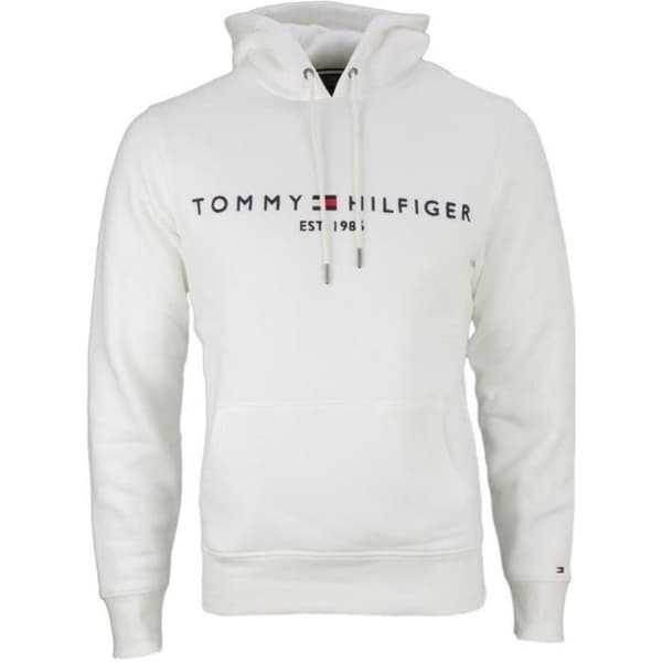 Huvtröja - TOMMY HILFIGER - Logotröja - 100% bomull - Vit - Regular