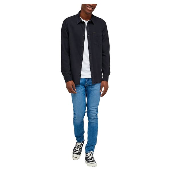 Lee Lang ærmet Skjorte Button Down Sort L Mand