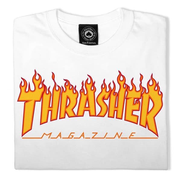 Thrasher Kortärmad T-shirt Flame Gul M Man