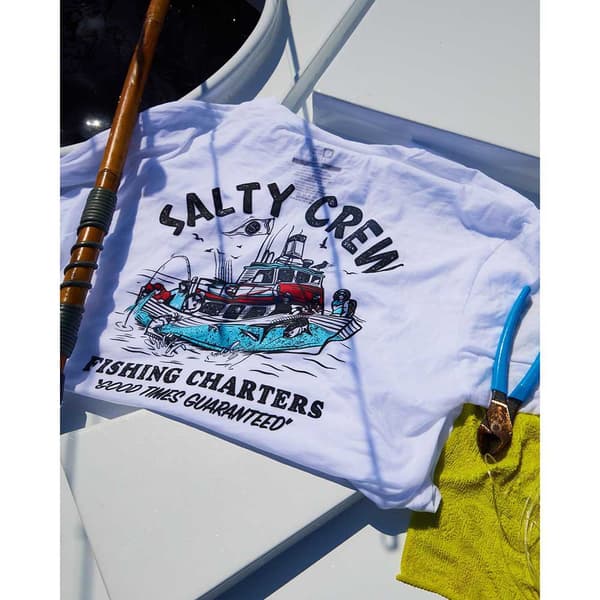 Salty Crew Kortärmad T-shirt Fishing Charters Prem Vit S Man