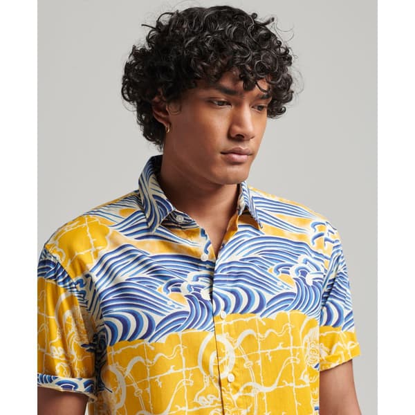 Superdry Lyhythihainen Paita Vintage Hawaiian Keltainen,Sininen XL Mies