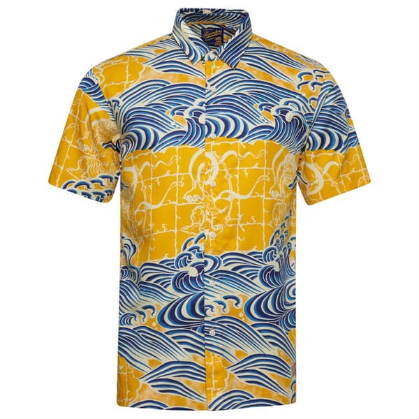 Superdry Lyhythihainen Paita Vintage Hawaiian Keltainen,Sininen XL Mies