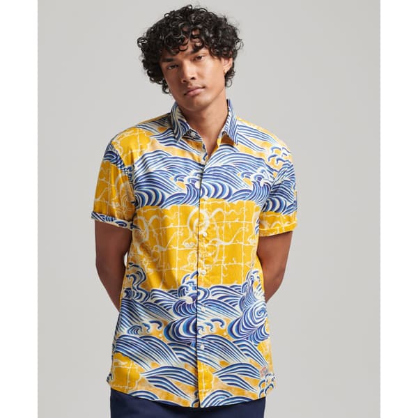 Superdry Lyhythihainen Paita Vintage Hawaiian Keltainen,Sininen XL Mies